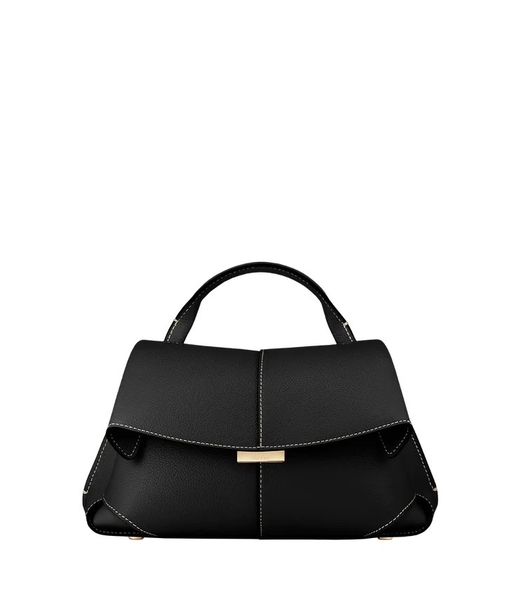 Mokki Mini Edition Textured Black with Ecru Stitching