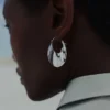 Éole Slim Hoop Earrings Edition Silver in rhodium plated brass