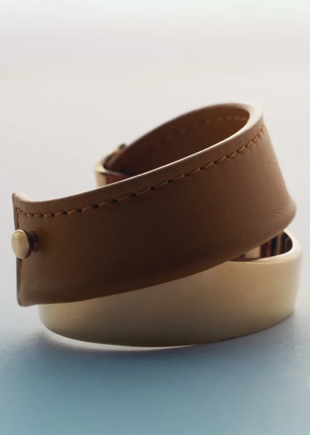 Ormé Cuff Edition Gold Gilded with Camel Leather