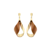 Ormé Pendant Earrings Edition Gold Gilded with Camel Leather
